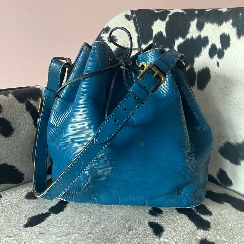 Used Condition- Louis Vuitton Blue Hobo Bag